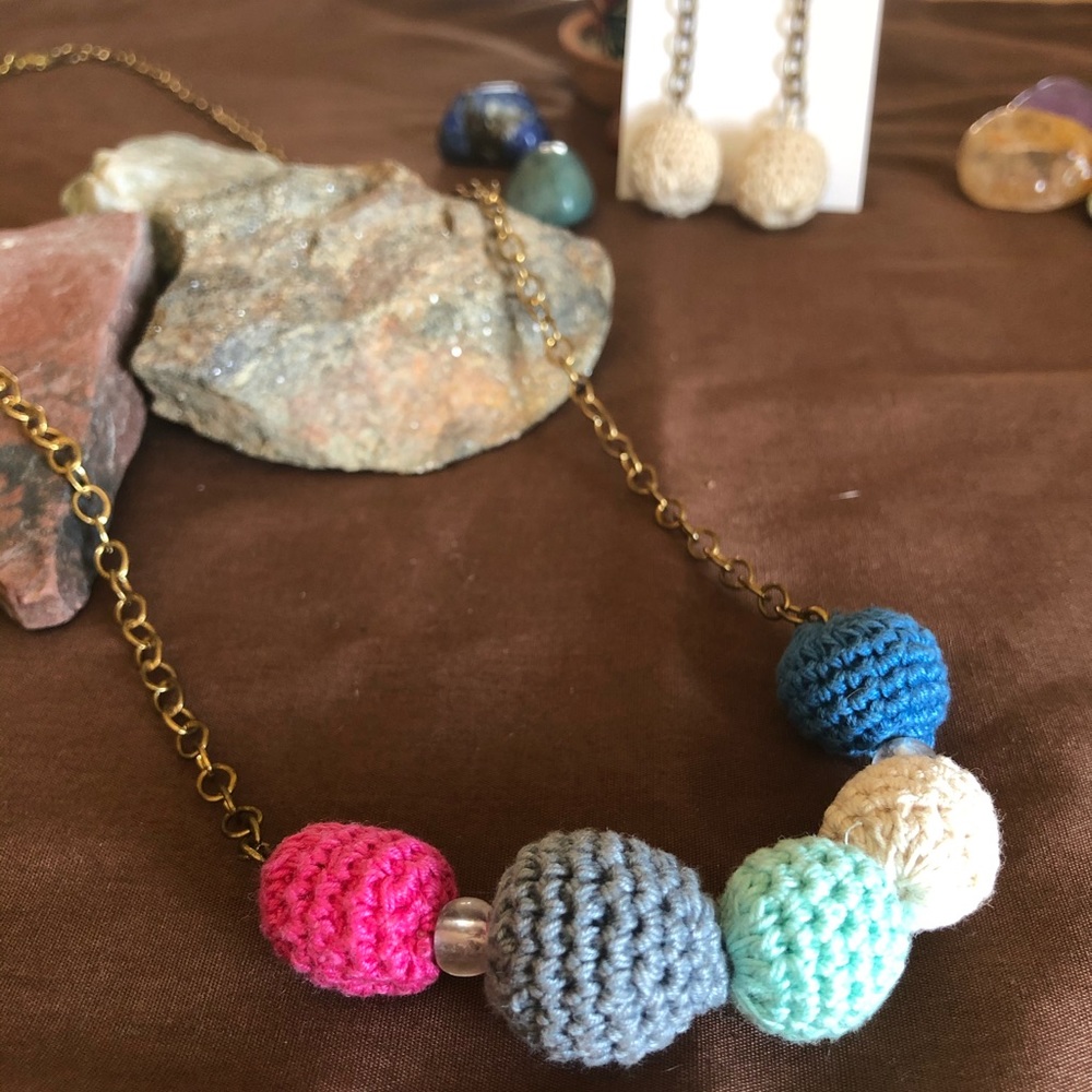 Fair Trade Crochet Bauble Necklace